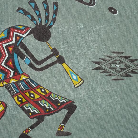 EMI Sportswear Moab Utah Kokopelli Graphic T-Shirt XL – Faded Green 100% Cotton - Picture 9 of 10